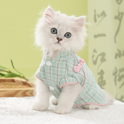 猫咪透气舒适，可爱小旗袍