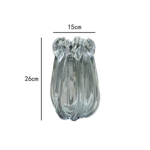 轻奢创意高档花朵厚重造型琉璃花瓶摆件客厅插花北欧现代简约水养