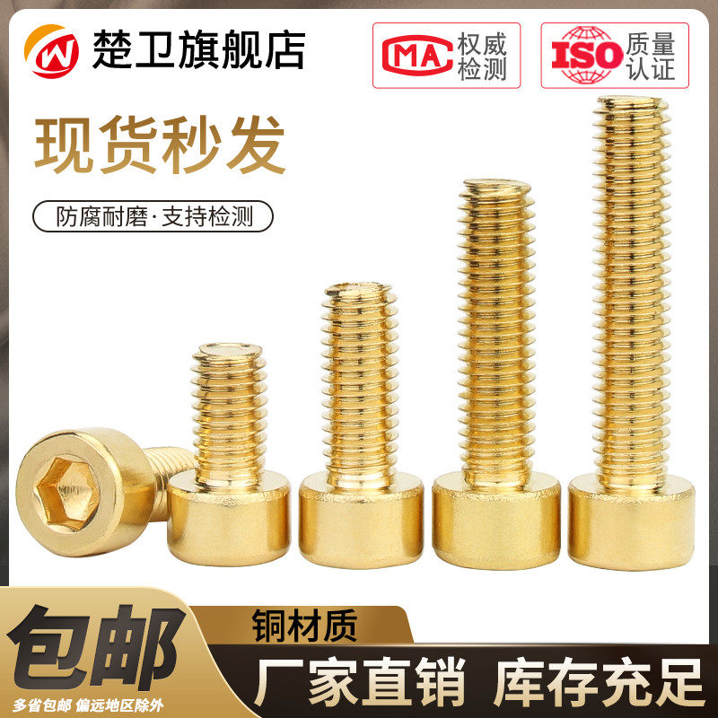 Bu lông lục giác bên trong bằng đồng Vít lục giác bên trong tất cả đều bằng đồng thau hình trụ đầu đinh M3M4M5M6M8M10M12 bu lông inox đai ôc