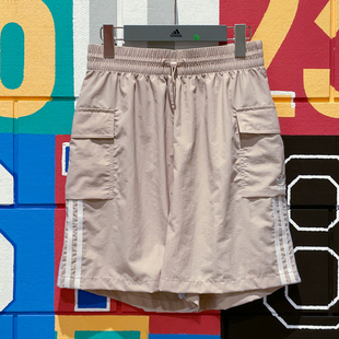 阿迪达斯三叶草短裤女2024新款休闲运动跑步速干透气五分裤JH1074