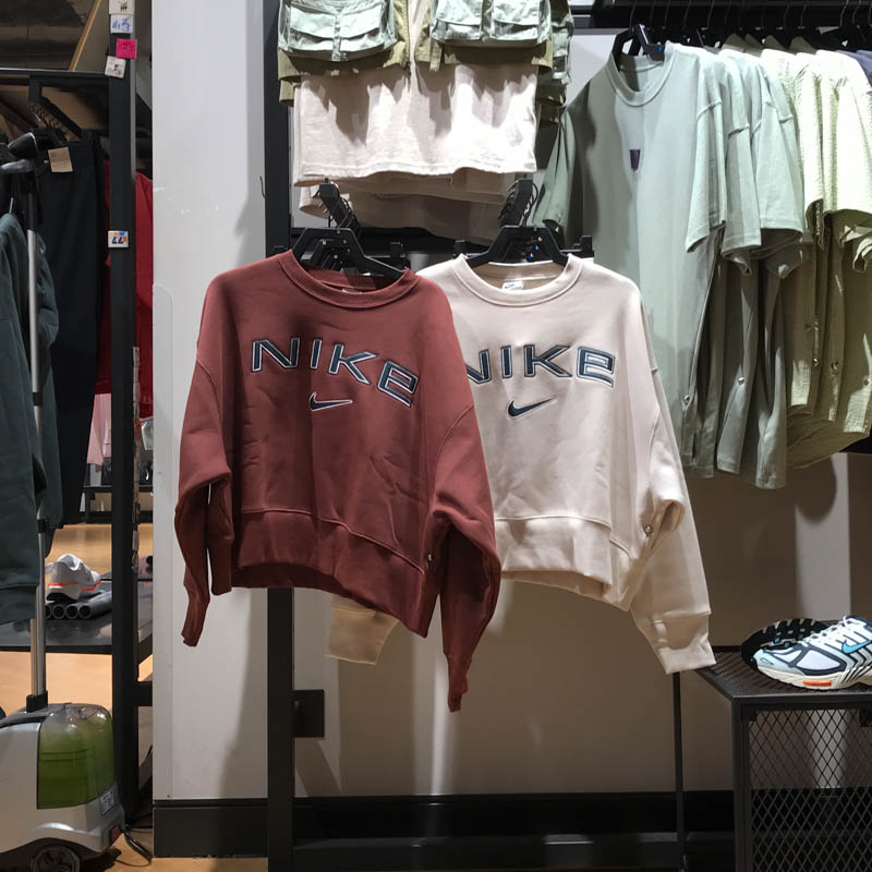 NIKE耐克女卫衣加绒保暖套头衫