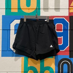 阿迪达斯女裤2024秋新款健身训练梭织速干运动休闲透气短裤HN1044