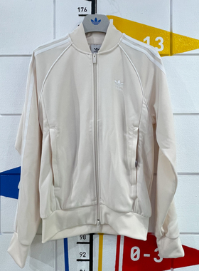 阿迪达斯三叶草男子夹克2024春新款经典三条纹宽松休闲外套IR9864