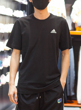 ADIDAS阿迪达斯2024冬款男子休闲圆领T恤速干舒适运动短袖 IC9282