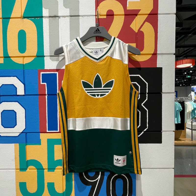 ADIDAS阿迪达斯三叶草男女装2024秋新款训练v领背心无袖T恤JD6401