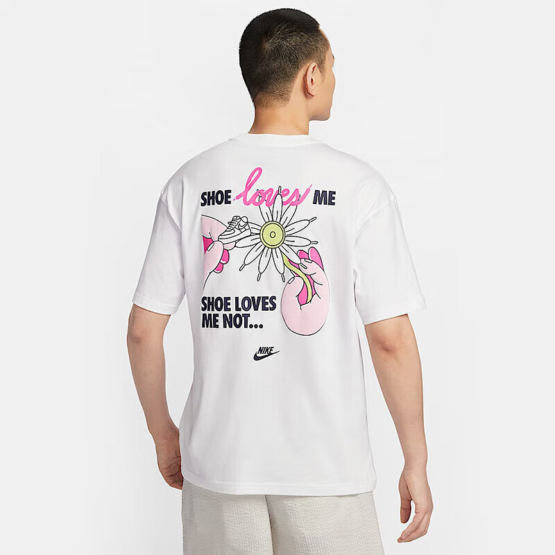 NIKE耐克男装2025春季新款情人节宽松圆领针织短袖T恤 HJ0585-100