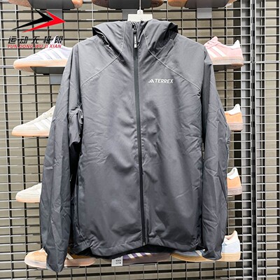 阿迪达斯男装2025秋款加绒保暖运动休闲冲锋衣连帽夹克外套JV8688