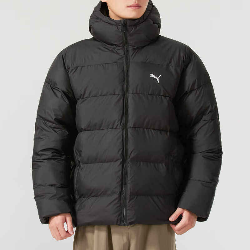 PUMA彪马男装2024冬新款运动休闲保暖防风连帽棉服外套 684120-01