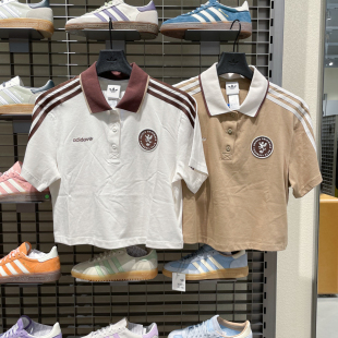 阿迪达斯三叶草女子短袖2025秋款运动网球风POLO衫 KH1187 KH1186