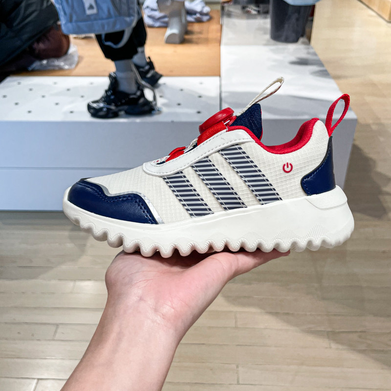 ADIDAS阿迪达斯幼童2025蛇年新款旋转按钮运动休闲鞋跑步鞋JS3090