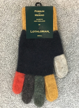 新西兰Lothlorian 羊毛possum 伦敦雪地情侣户外运动分指针织手套