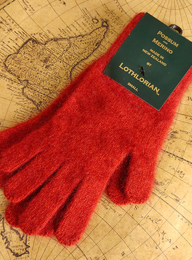 新西兰品牌 possum袋貂绒 美丽诺羊毛针织毛线手套 冬季厚款纯色