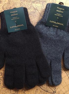 特大号男针织手套 新西兰Lothlorian貂绒possum羊毛 冬季滑雪户外