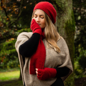 新西兰Lothlorian 针织手工小围巾 羊毛possum交叉穿孔护颈椎英式