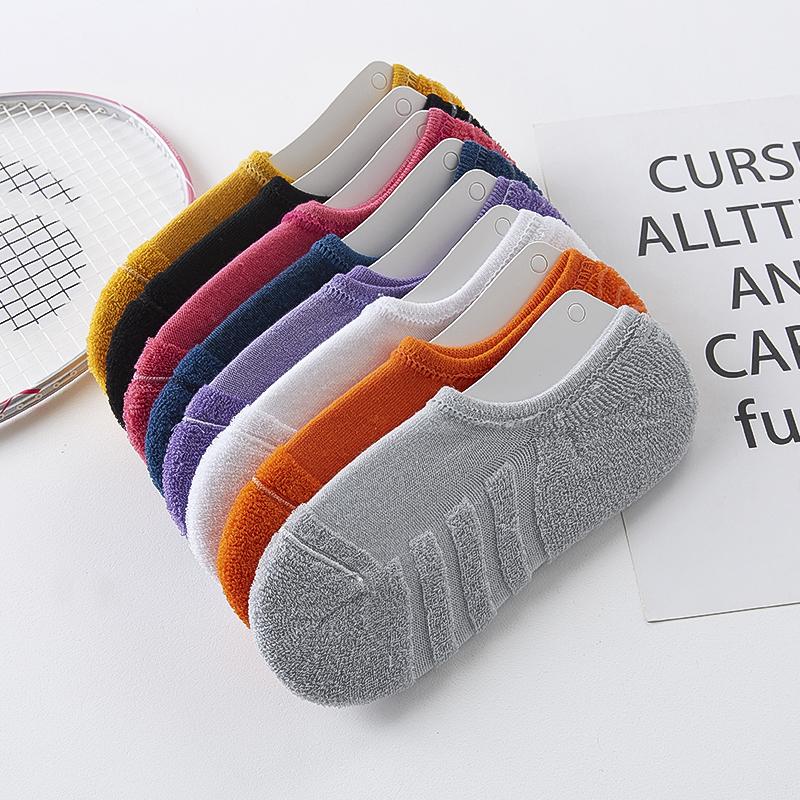 船袜女隐形毛巾底袜子