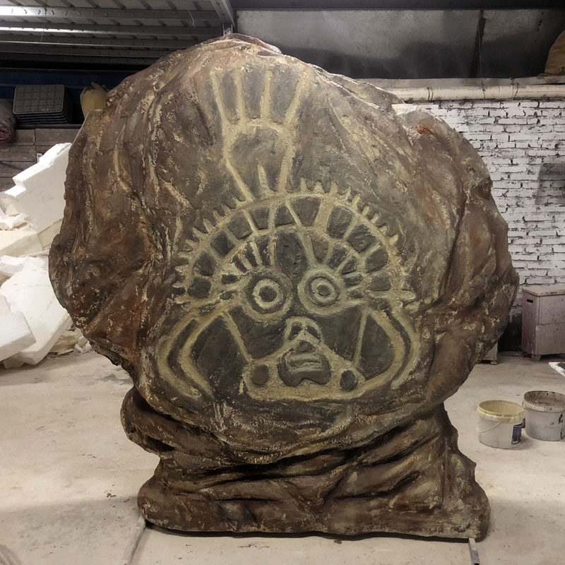 户外景点历史博物馆展览展示厅玻璃钢贺兰山岩画假山石景观摆件