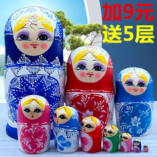 套娃10层正品 特色椴木纯手工创意彩色礼物玩具 包邮 0300 俄罗斯风格