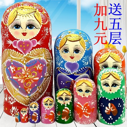 爆款十层纯手工木制品套娃