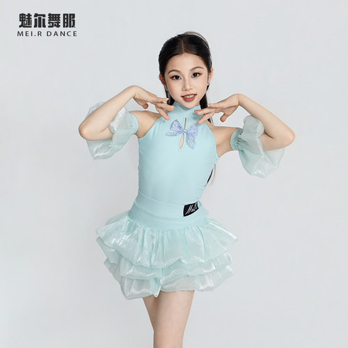 魅尔舞服女童拉丁舞表演裙