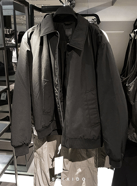 柜529！秋冬男装简约翻领宽松夹克3918621休闲棉服厚外套3918/621