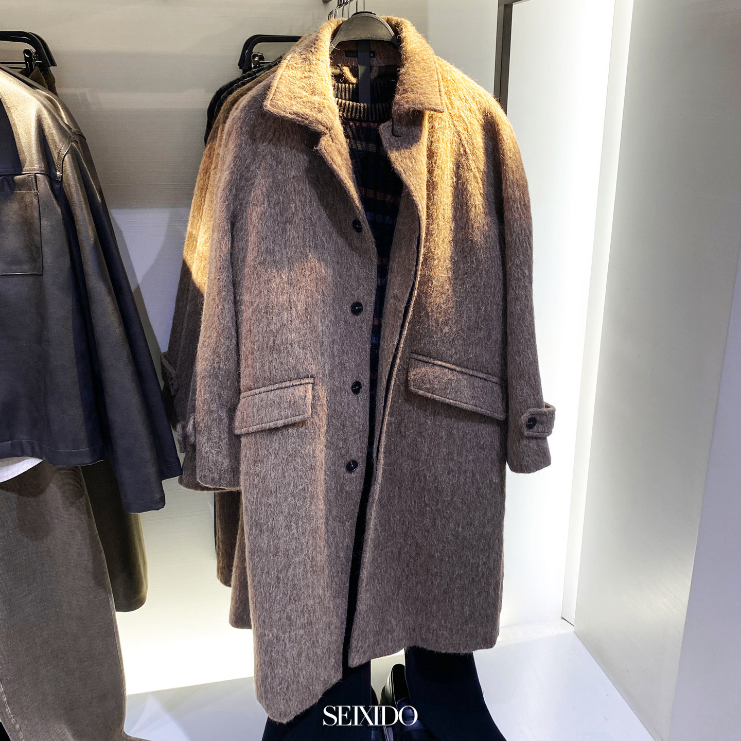 柜1099！秋冬新品男装仿皮草羊毛混纺大衣插肩袖外套5320708 081,男装,毛呢大衣,淘宝优惠券,粉丝福利购,淘宝优惠卷