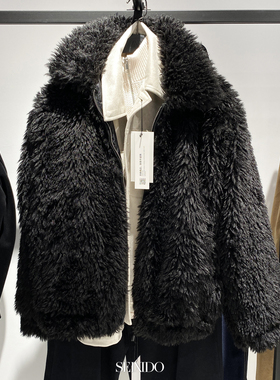 柜899！冬季新品男装欧美仿皮草翻领保暖夹克厚外套潮5854302 800