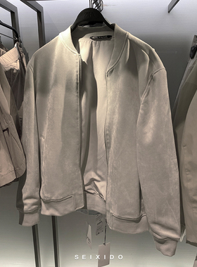 柜399！秋冬男装仿麂皮绒夹克8574333 806棒球领休闲外套8574/333