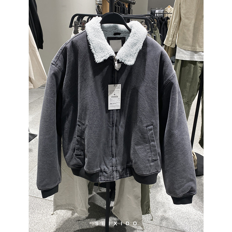 柜799！ 冬季新品男装翻毛领加绒夹克欧美简约休闲加厚棉服外套男,男装,夹克,淘宝优惠券,粉丝福利购,淘宝优惠卷