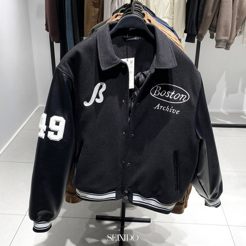 西班牙单！仿皮袖刺绣棉服夹克