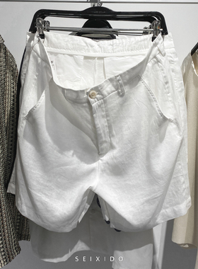 柜319！夏季新款男装多色选宽松舒适简约亚麻百搭休闲短裤5070010