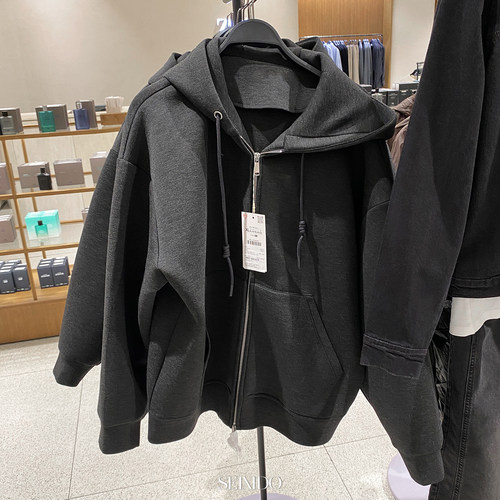 西班牙单！空气层连帽卫衣外套