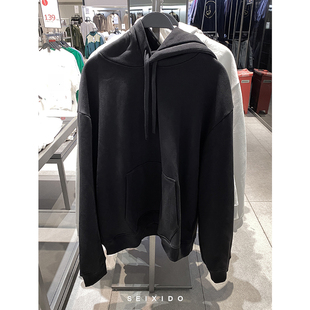 800 柜299 0761330 欧美简约休闲连帽加绒卫衣 情侣外套 秋冬男装