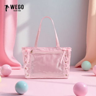 现货日本正品WEGO丝带痛包缎银大容量丝皇小食量吧唧大肠痛包女