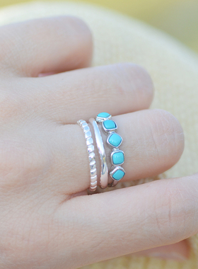 暮城珠宝纯银日常天然绿松石