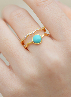 暮城宝珠女925银天然绿松石