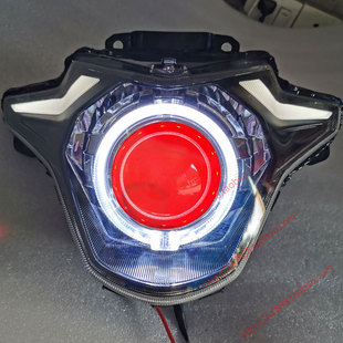 适用usr125大灯 总成改装海拉5Q5LED双光透镜配件天使眼 恶魔灯泡