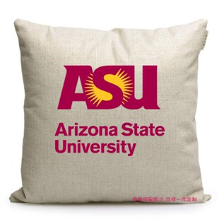 美国名校周边亚利桑那州立大学留学纪念品定制布艺礼品靠垫抱枕