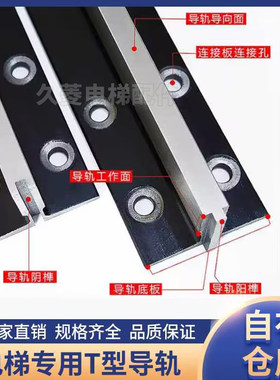 电梯导轨提升机专用侧装T型导轨空心导轨实心导轨T型钢升降轨道