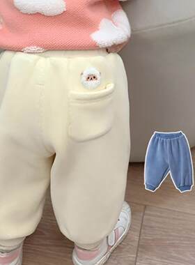 婴儿童秋冬裤加绒保2暖裤子男女童宝宝冬装新款加厚休闲运动3裤子