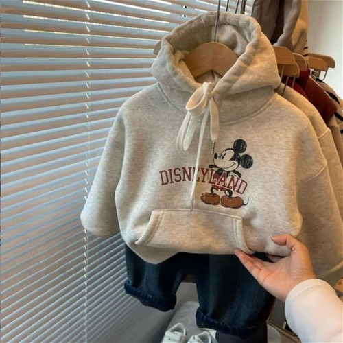 儿童秋冬季卡通可爱加绒连帽卫衣