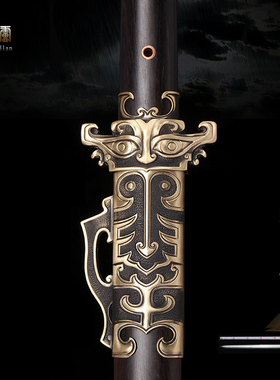 神炉唐剑 八面花纹钢手工一体锻打黑檀覆土烧刃龙泉市宝剑未开刃