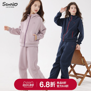 女童套装2025新款秋装儿童休闲运动连帽外套童装卫裤大童初中洋气