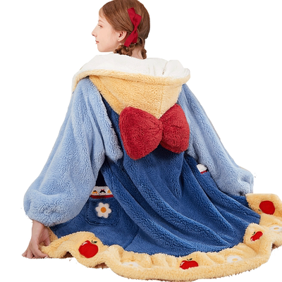 迪士尼白雪公主睡袍珊瑚绒家居服