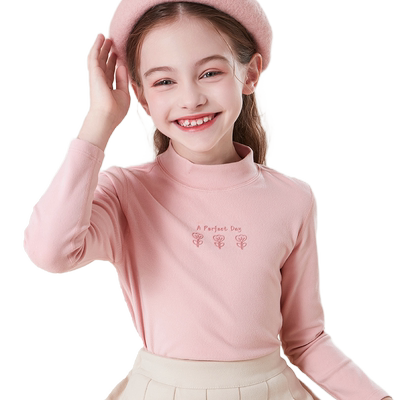 儿童半高领女童长袖T恤打底衫