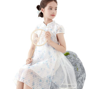 清仓女童连衣裙夏季薄款国风大童裙子新中式童装女孩儿童公主裙
