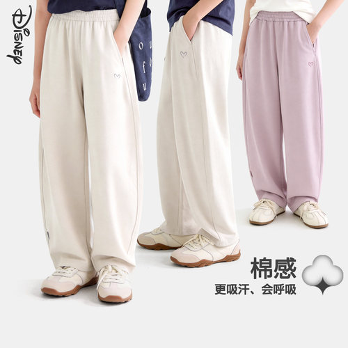 迪士尼女童夏季新款直筒弯刀裤