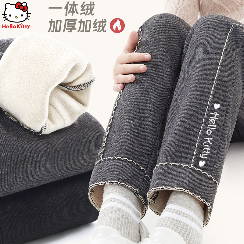 凯蒂猫女童裤子加绒加厚