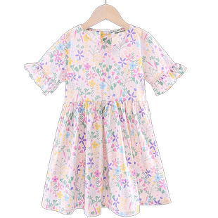 清仓女童连衣裙夏季薄款儿童裙子大童冰丝网纱女孩洋气公主裙童装