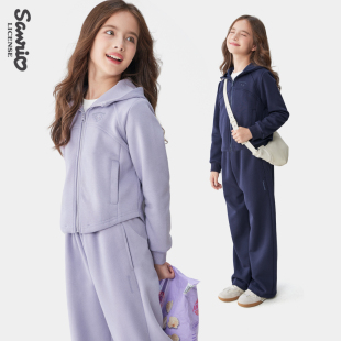 春秋大童两件套卫裤 儿童连帽卫衣运动裤 春秋新款 女童休闲套装