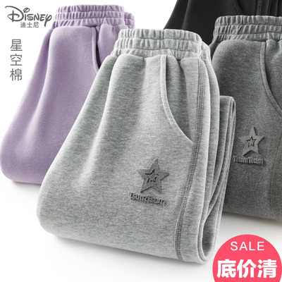 迪士尼女童裤子儿童运动裤卫裤
